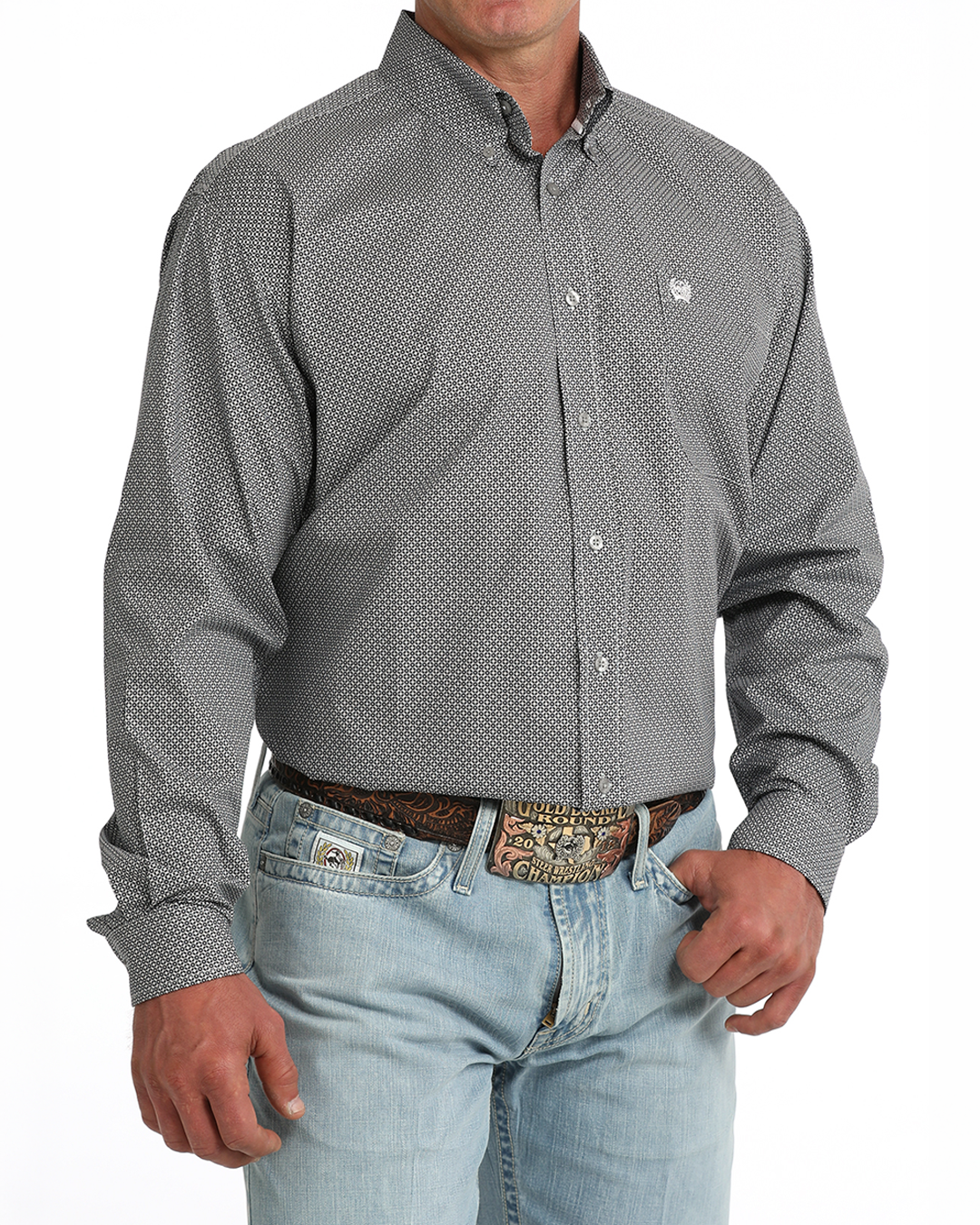 Men's Stretch Classic Fit Button-Down Western Shirt