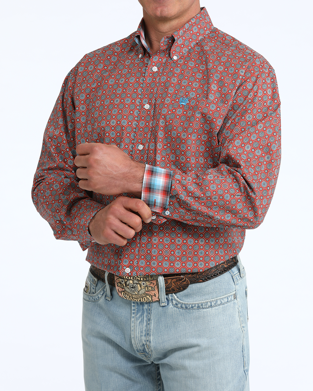 Men's Stretch Classic Fit Button-Down Western Shirt