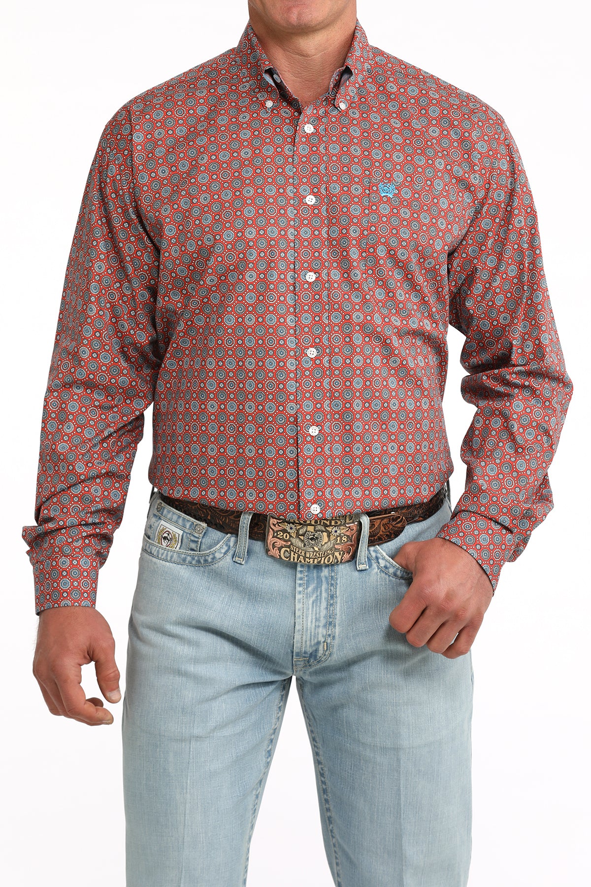Men's Stretch Classic Fit Button-Down Western Shirt