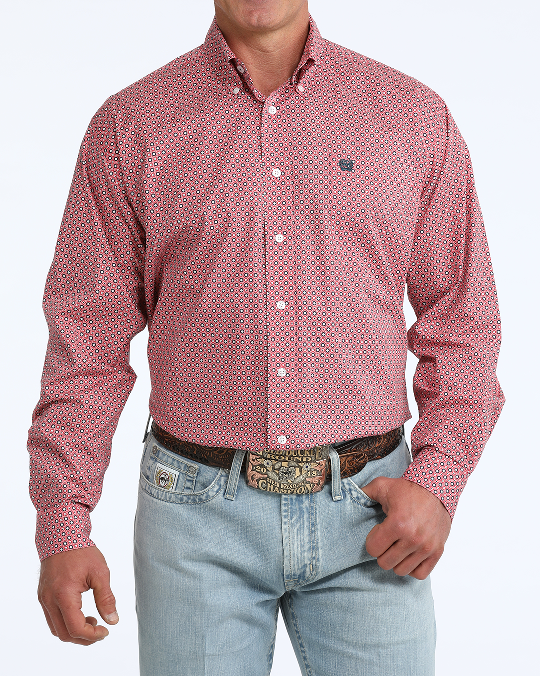 Men's Stretch Classic Fit Button-Down Western Shirt