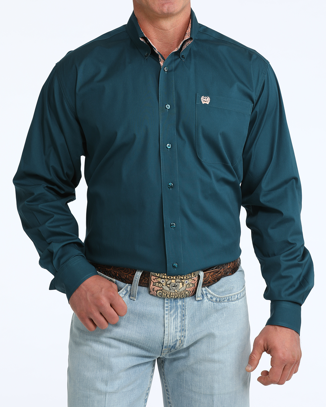 Men's Stretch Classic Fit Button-Down Western Shirt
