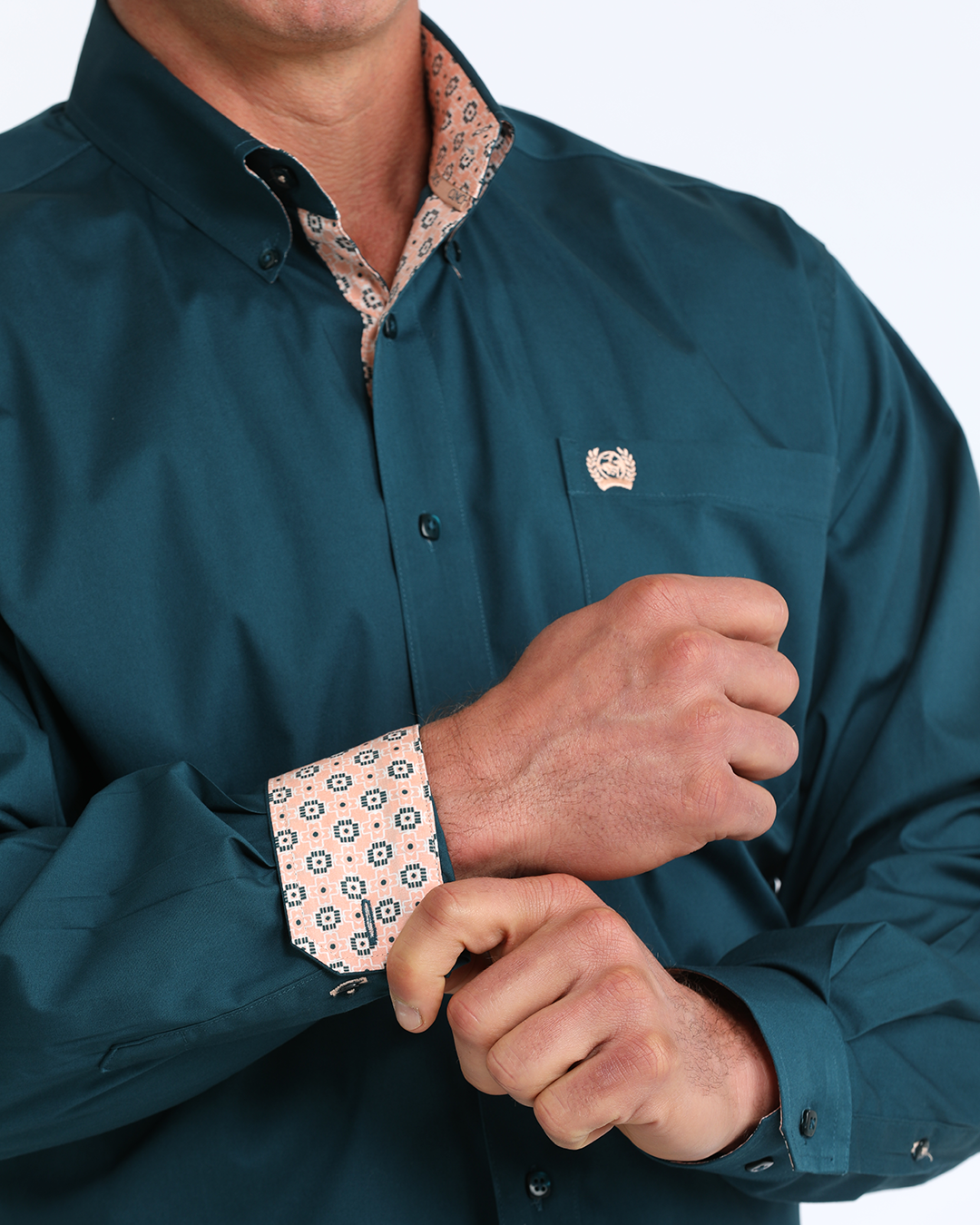Men's Stretch Classic Fit Button-Down Western Shirt