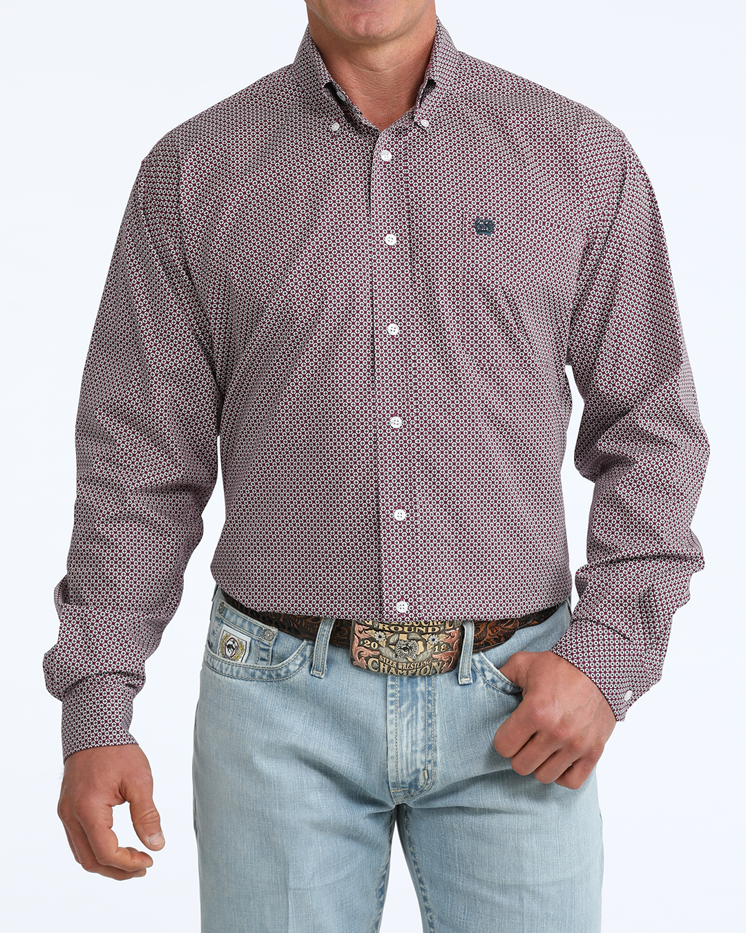 Men's Stretch Classic Fit Button-Down Western Shirt