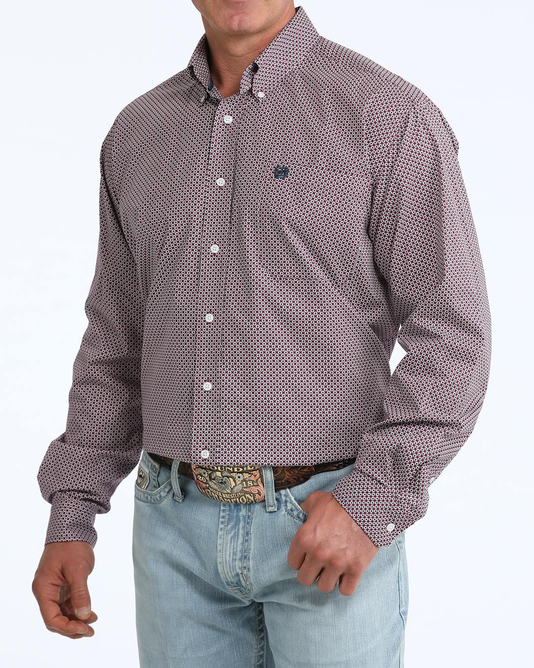 Men's Stretch Classic Fit Button-Down Western Shirt