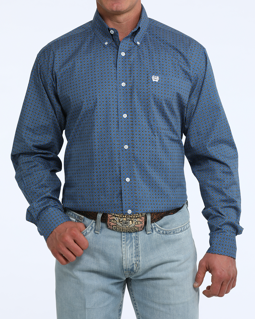 Men's Stretch Classic Fit Button-Down Western Shirt