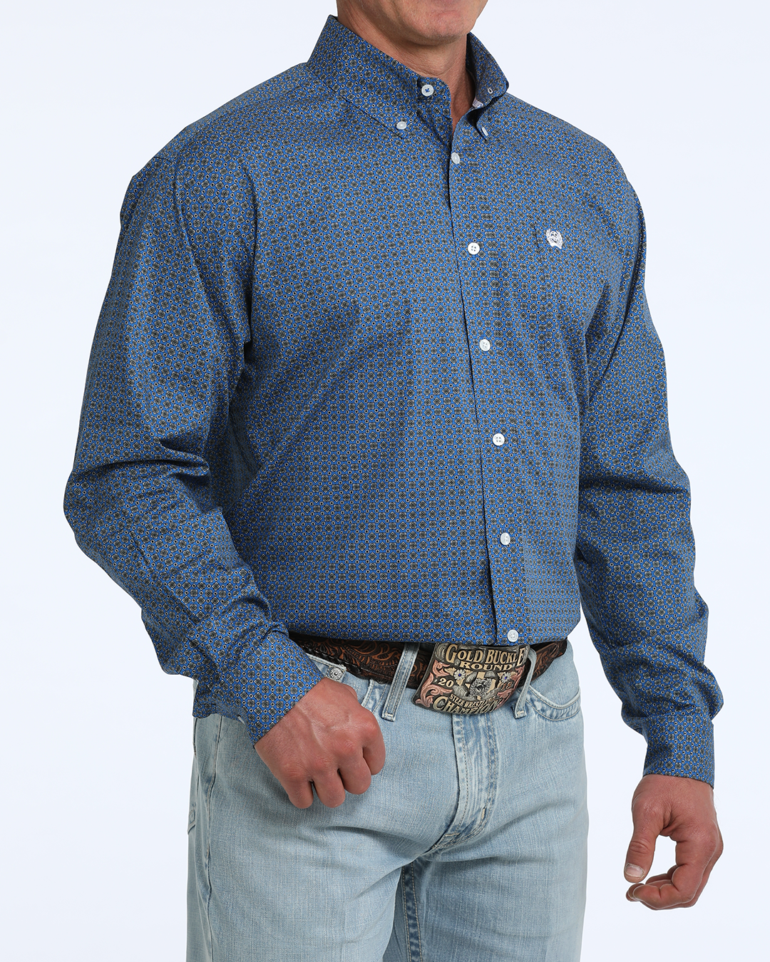 Men's Stretch Classic Fit Button-Down Western Shirt