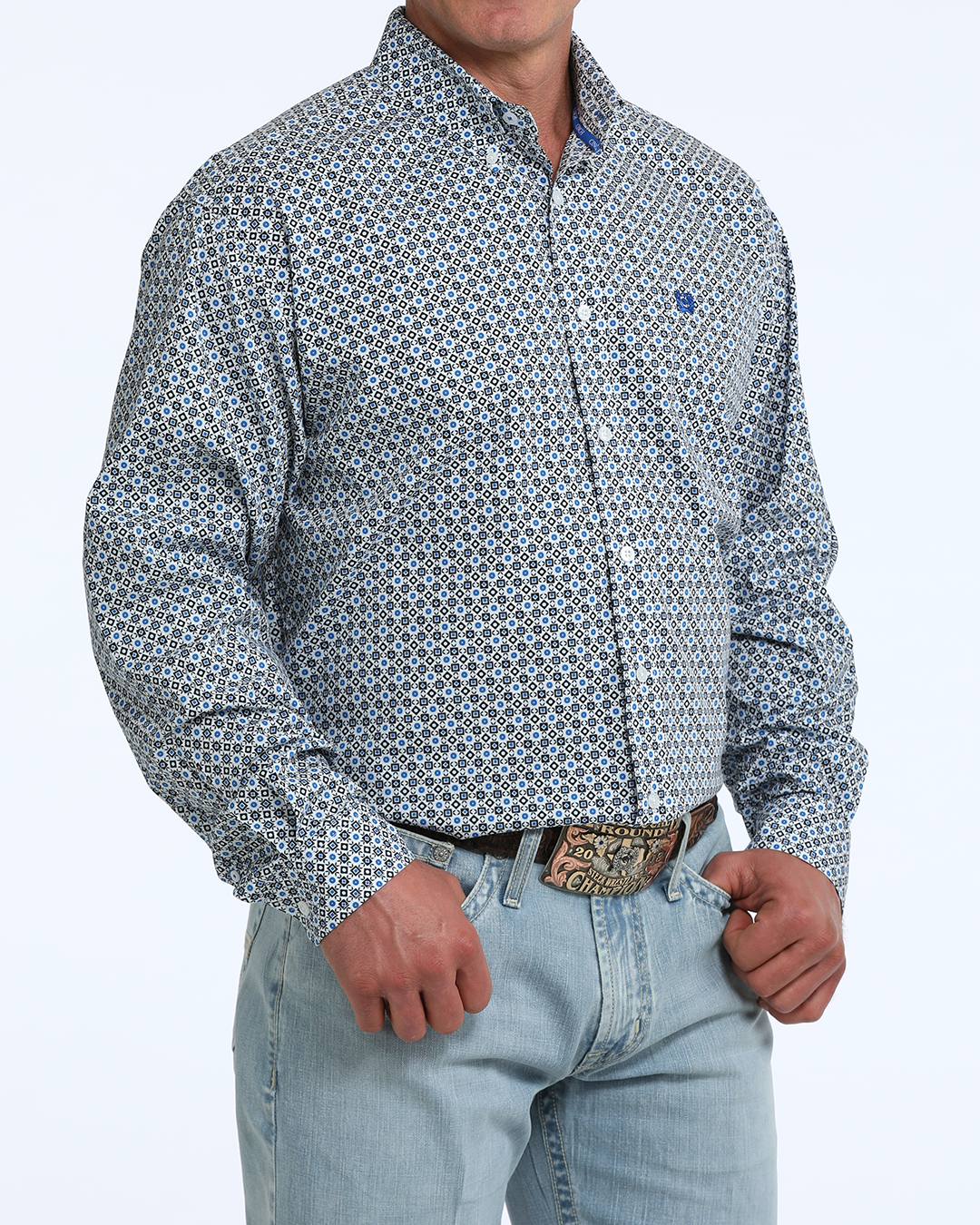 Men's Stretch Classic Fit Button-Down Western Shirt