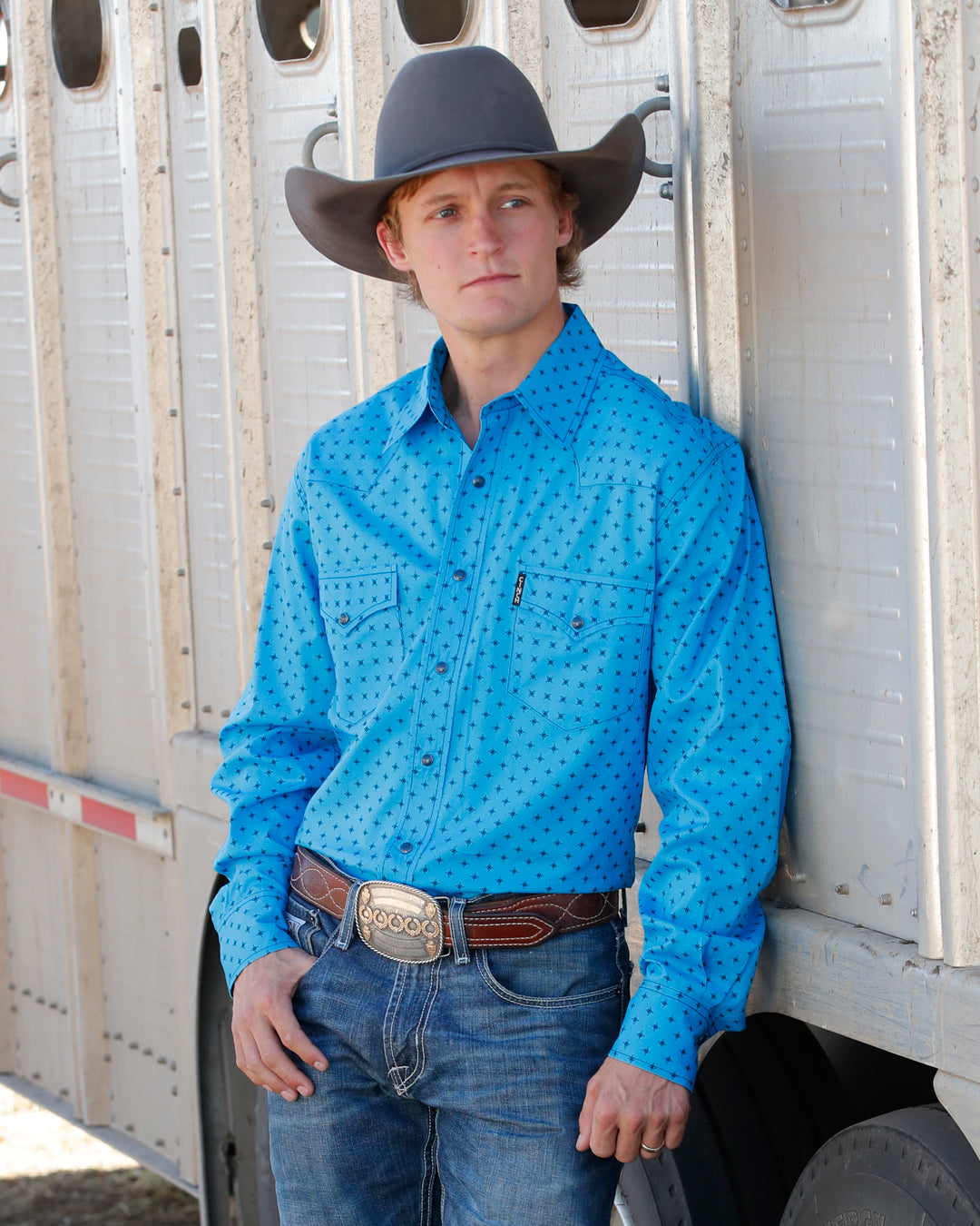Men’s Modern Fit Snap Front Western Shirt
