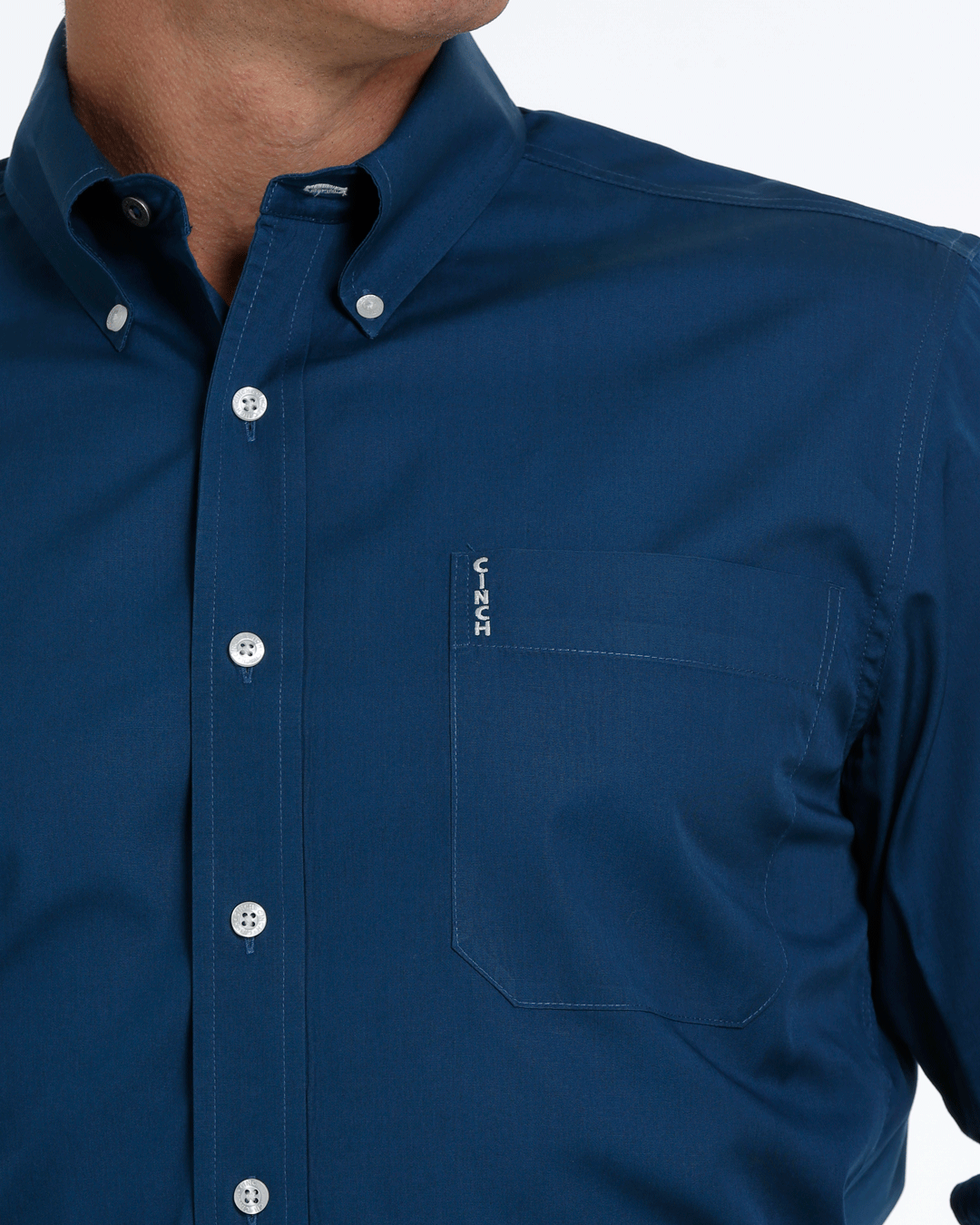 Men's Solid Modern Fit Button-Down Western Shirt