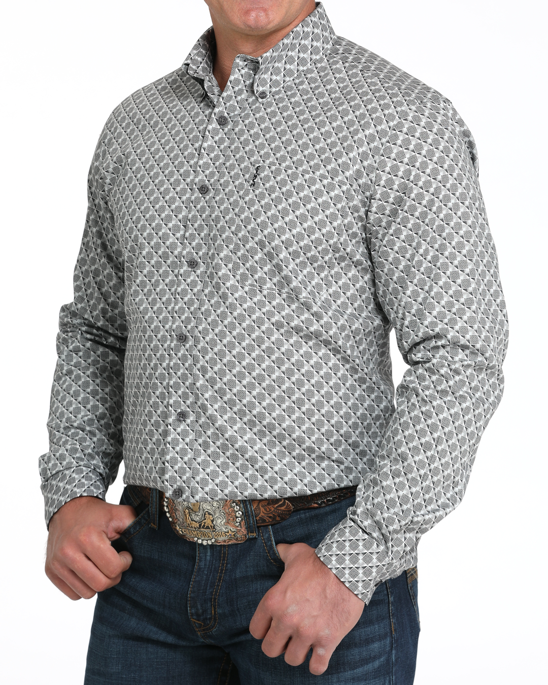 Men’s Modern Fit Button-Down Western Shirt
