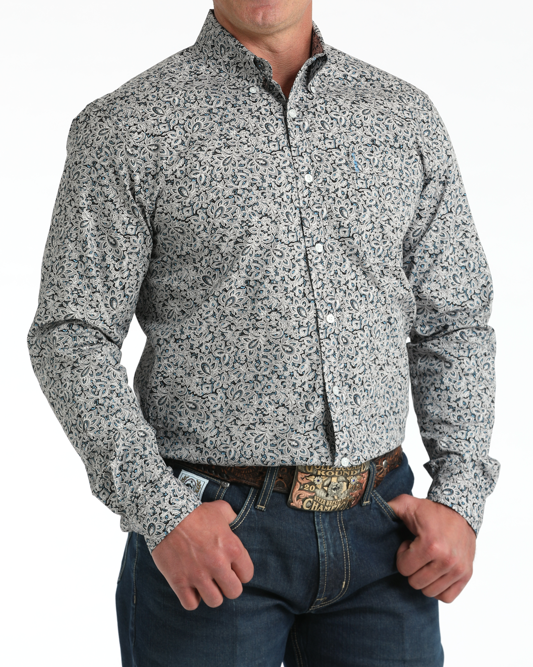 Men’s Modern Fit Button-Down Western Shirt