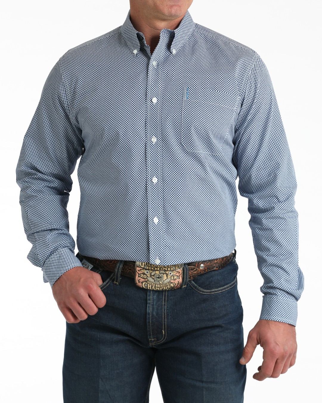 Men’s Modern Fit Button-Down Western Shirt
