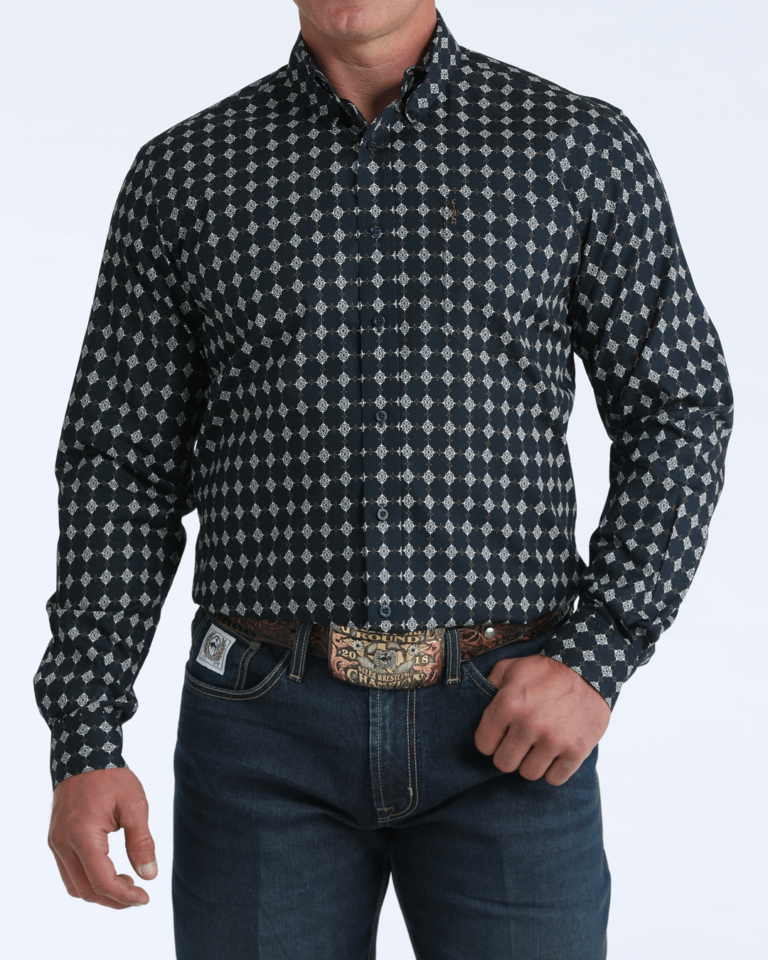 Men’s Modern Fit Button-Down Western Shirt
