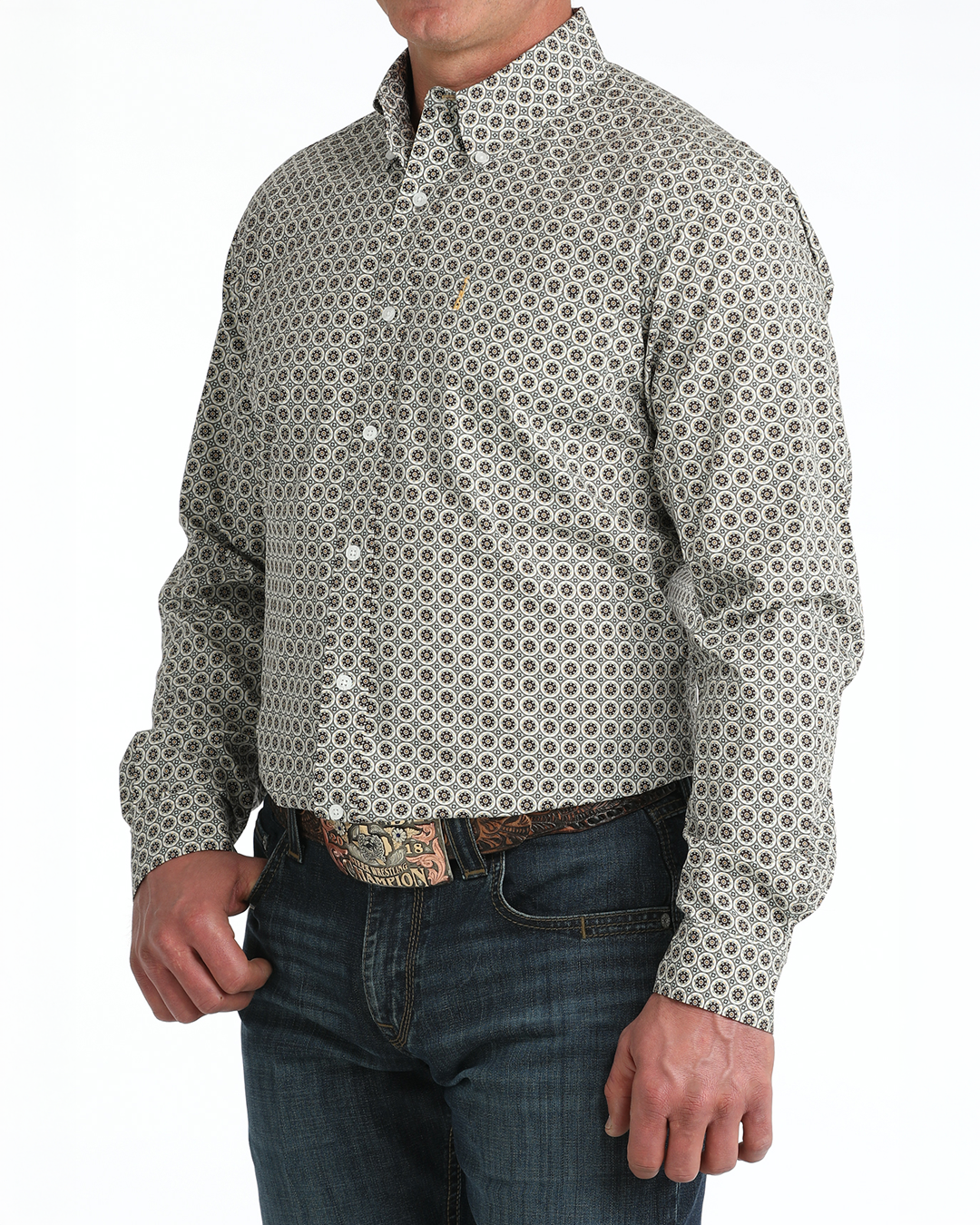 Men’s Modern Fit Button-Down Western Shirt