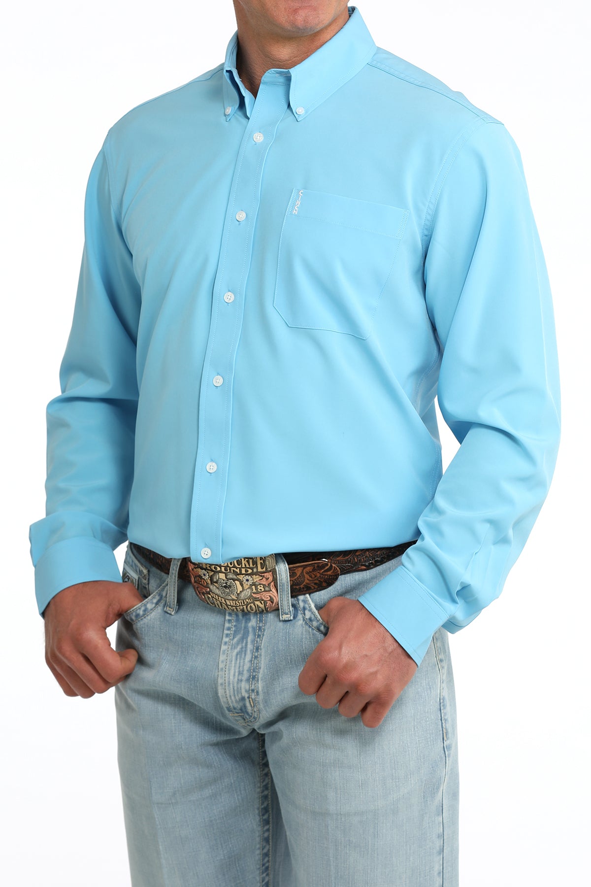 Men's ArenaFlex Modern Fit Button-Down Western Shirt