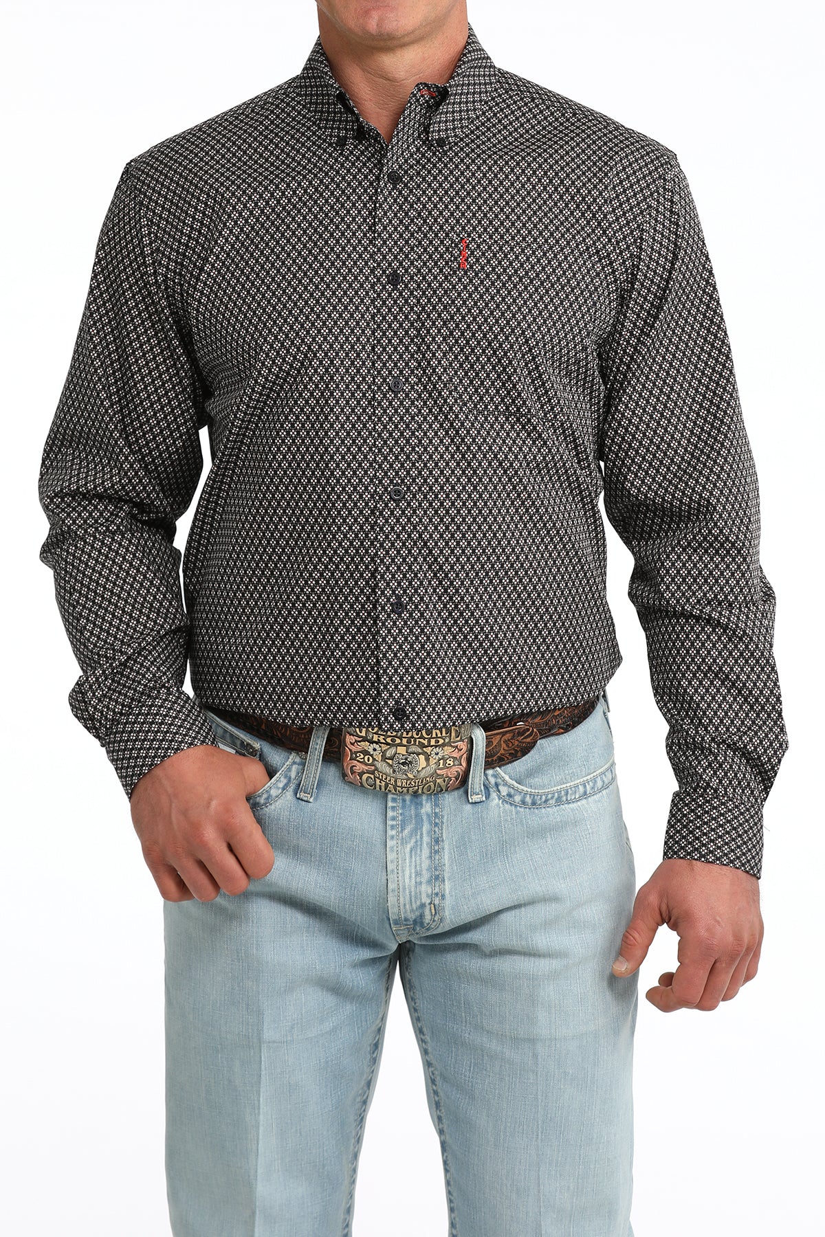 Men’s Modern Fit Button-Down Western Shirt