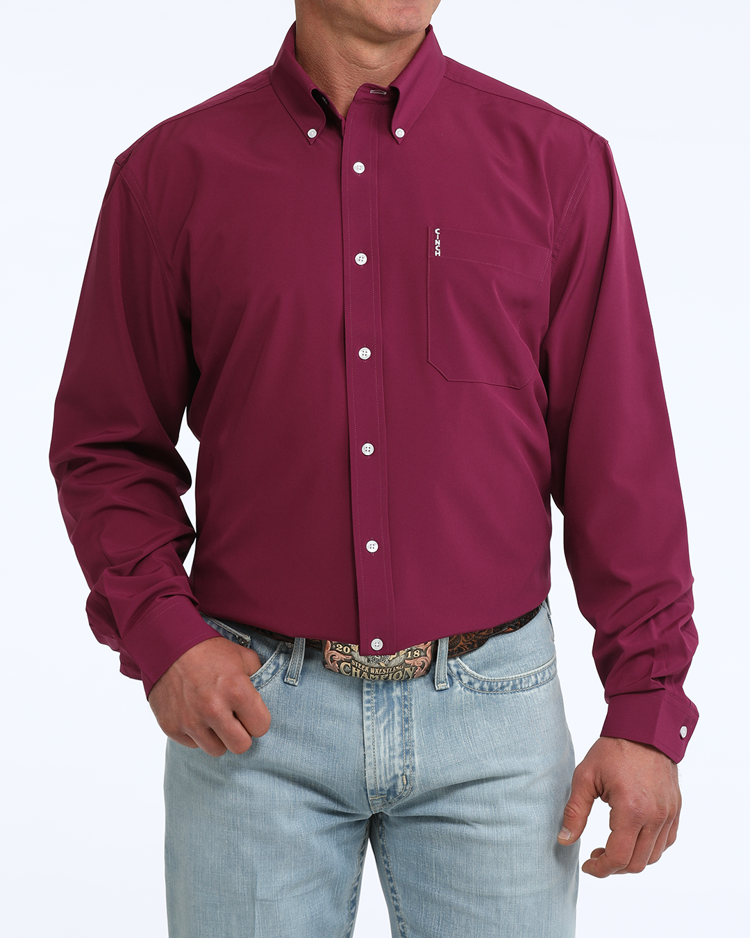 Men's ArenaFlex Modern Fit Button-Down Western Shirt