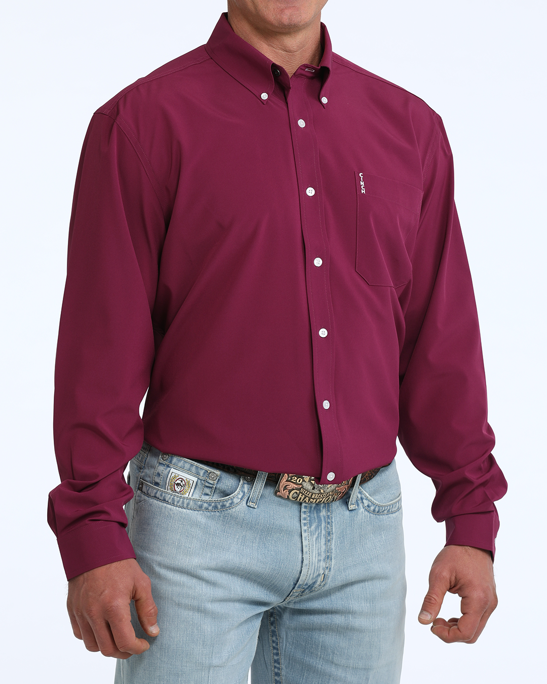 Men's ArenaFlex Modern Fit Button-Down Western Shirt
