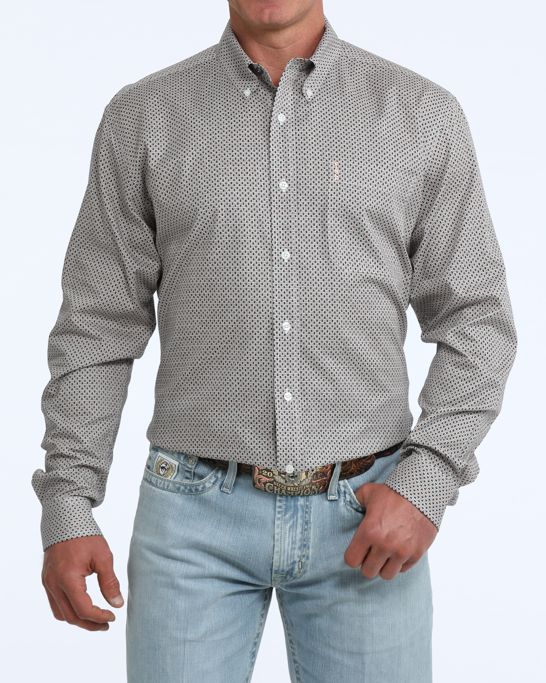 Men’s Modern Fit Button-Down Western Shirt