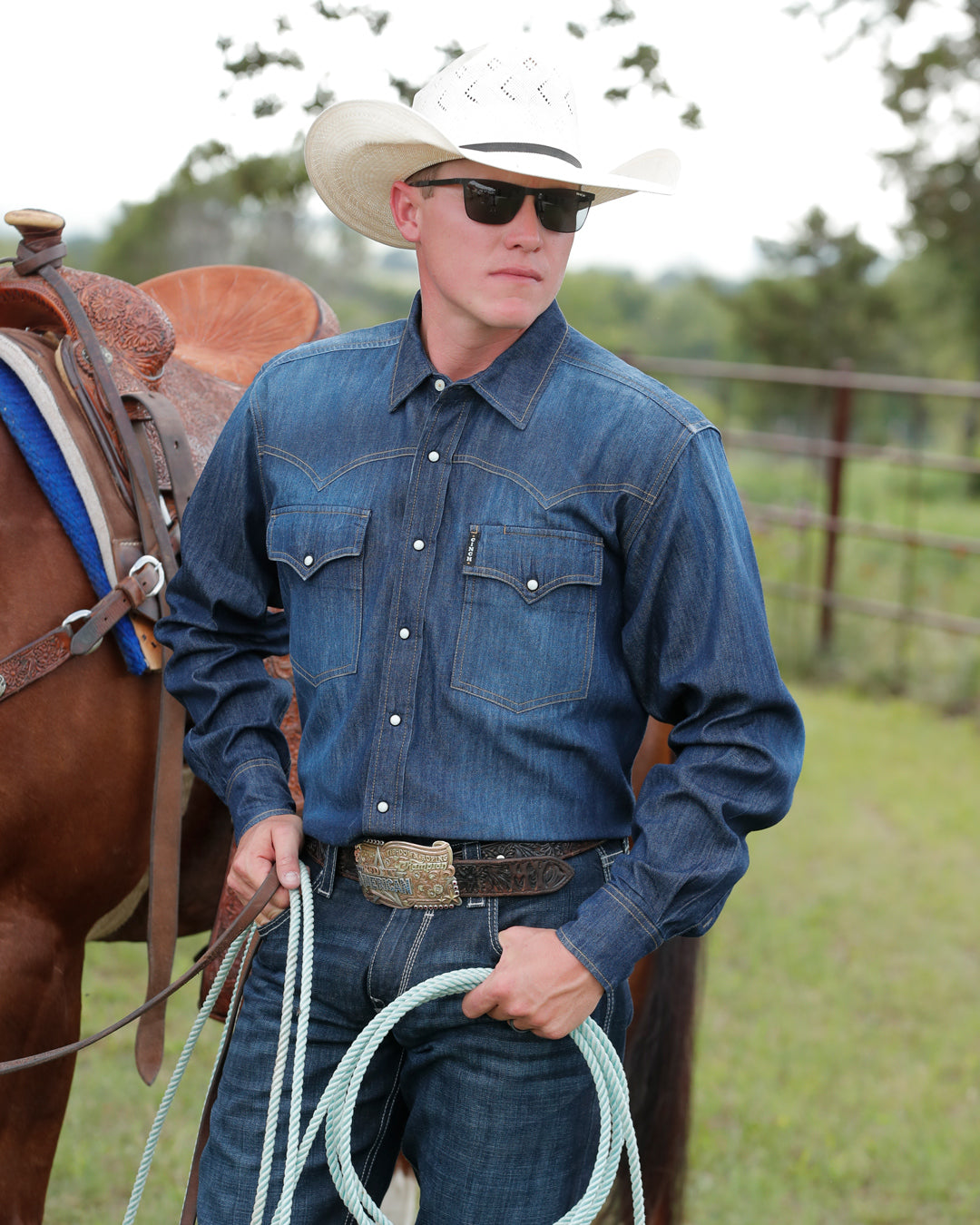 Men's Classic Fit Snap Front Western Shirt