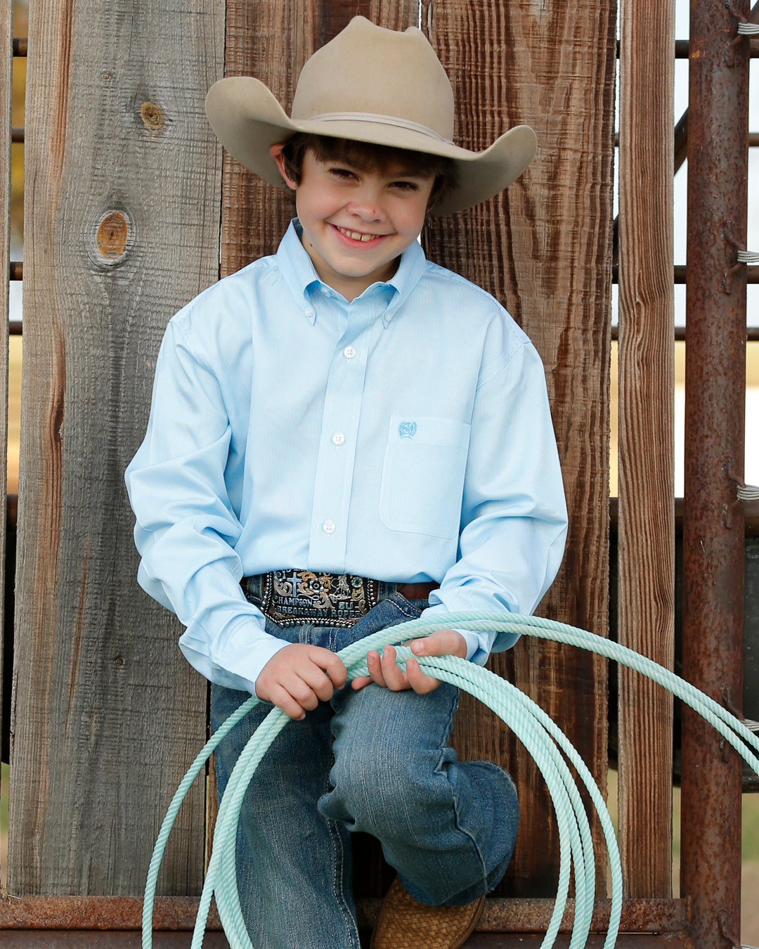 Boy's TENCEL™ Classic Fit Button-Down Western Shirt