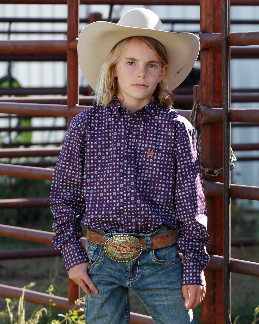 Boy's Button-Down Western Shirt