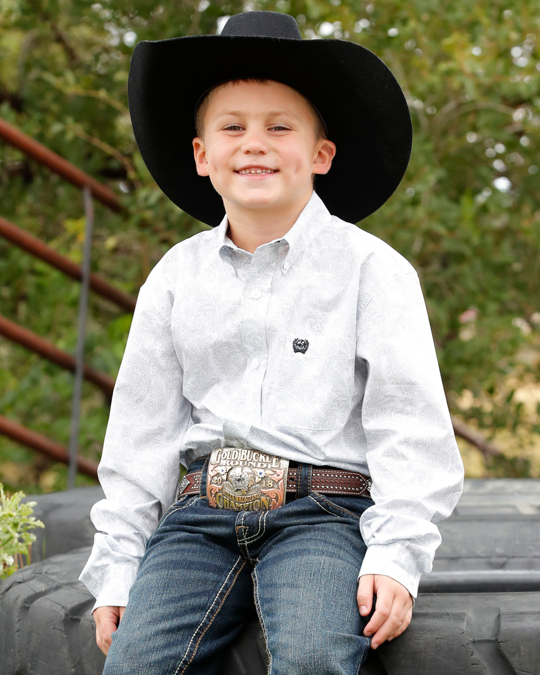 Boy's Button-Down Western Shirt