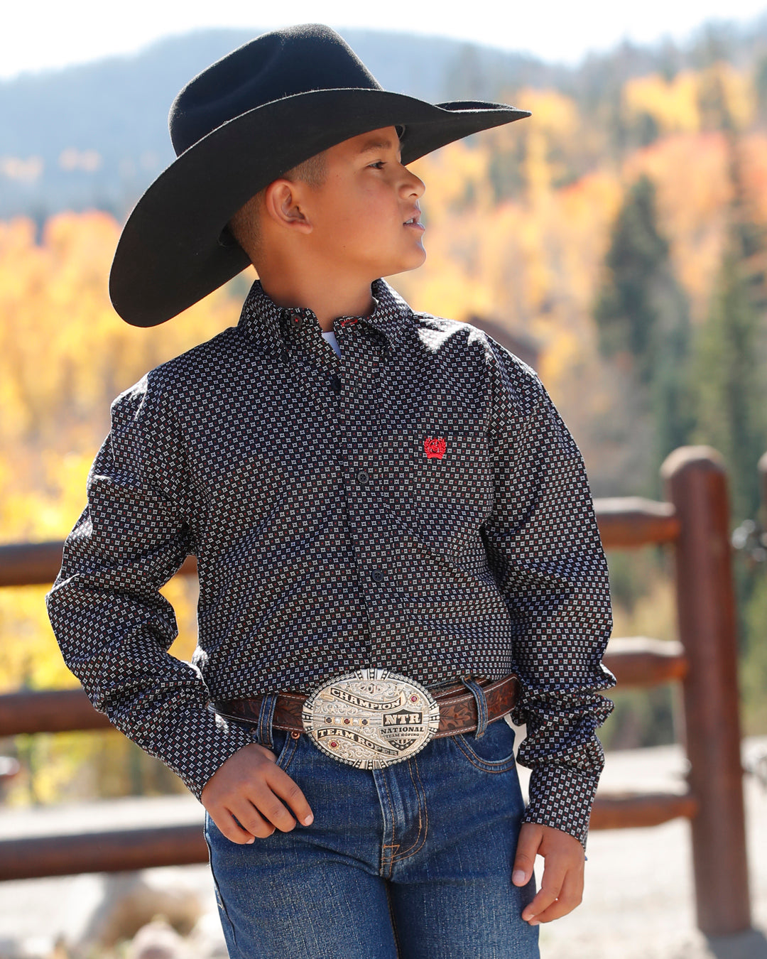 Boy's Button-Down Western Shirt