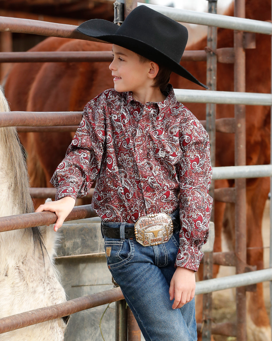 Boy's Button-Down Western Shirt