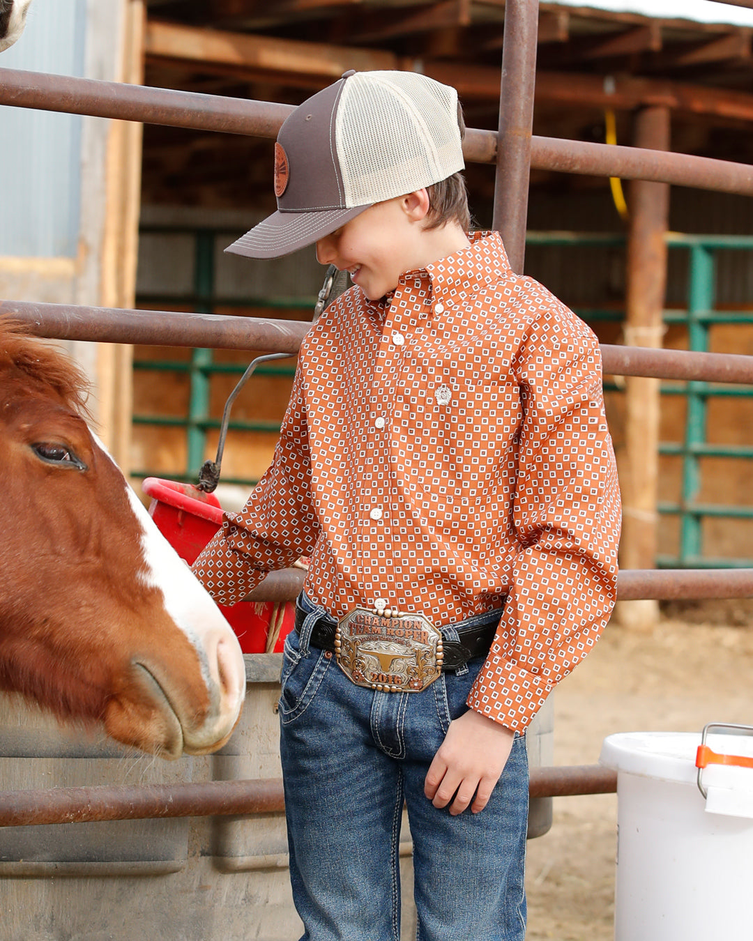Boy's Button-Down Western Shirt