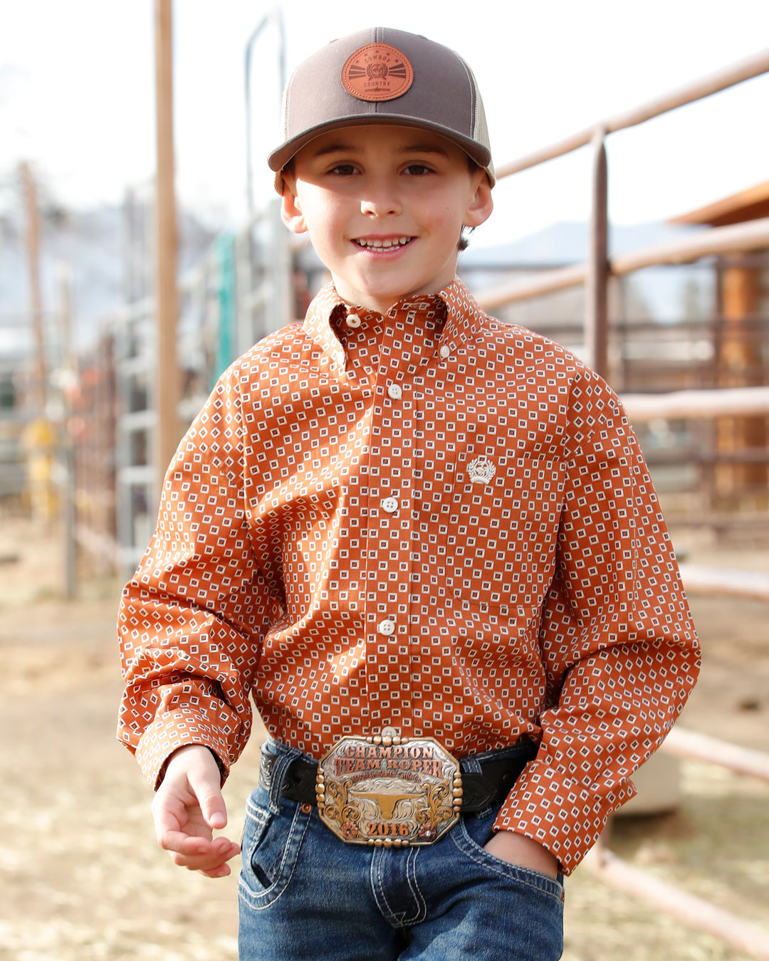 Boy's Button-Down Western Shirt