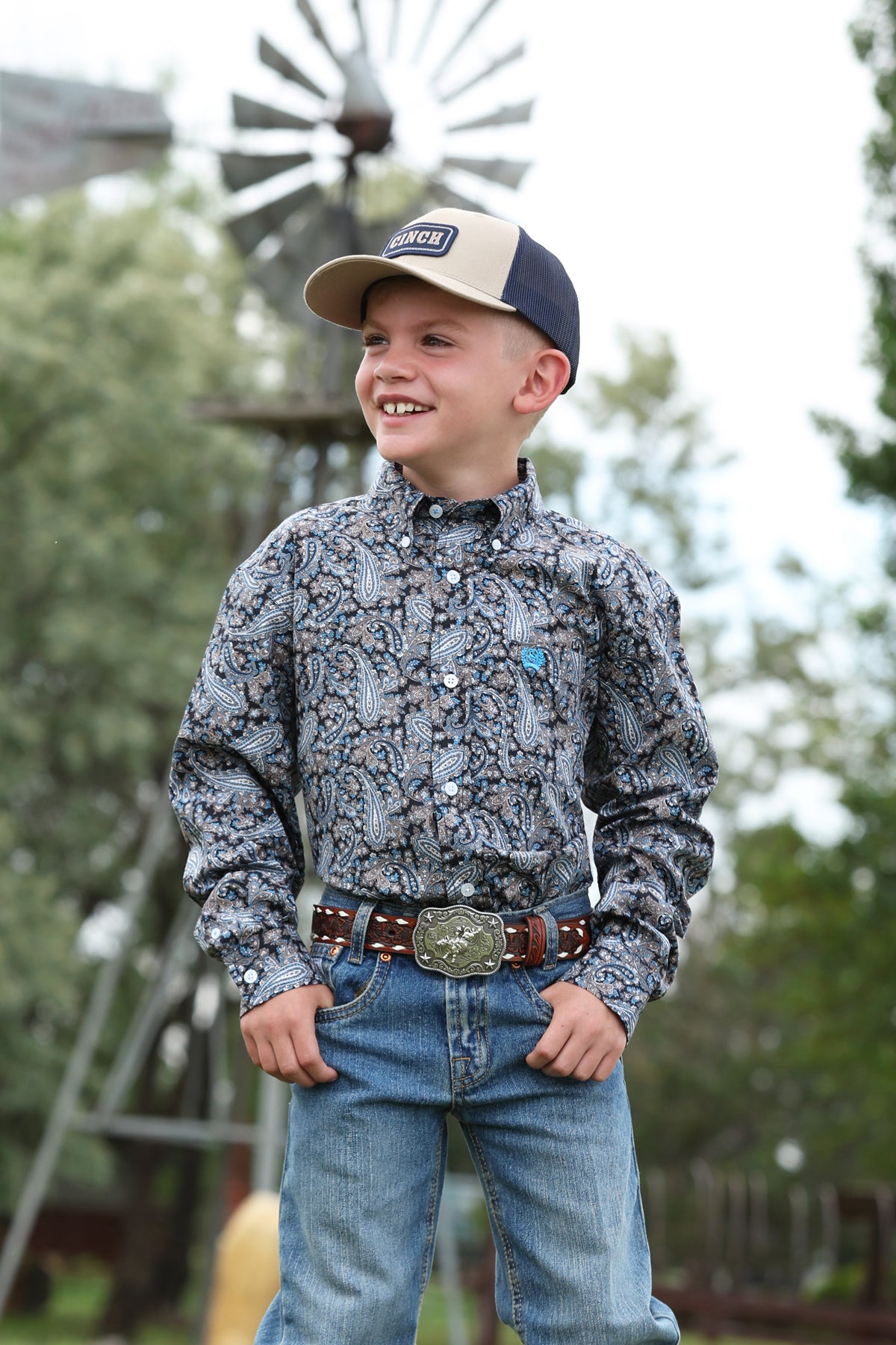 Boy's Button-Down Western Shirt