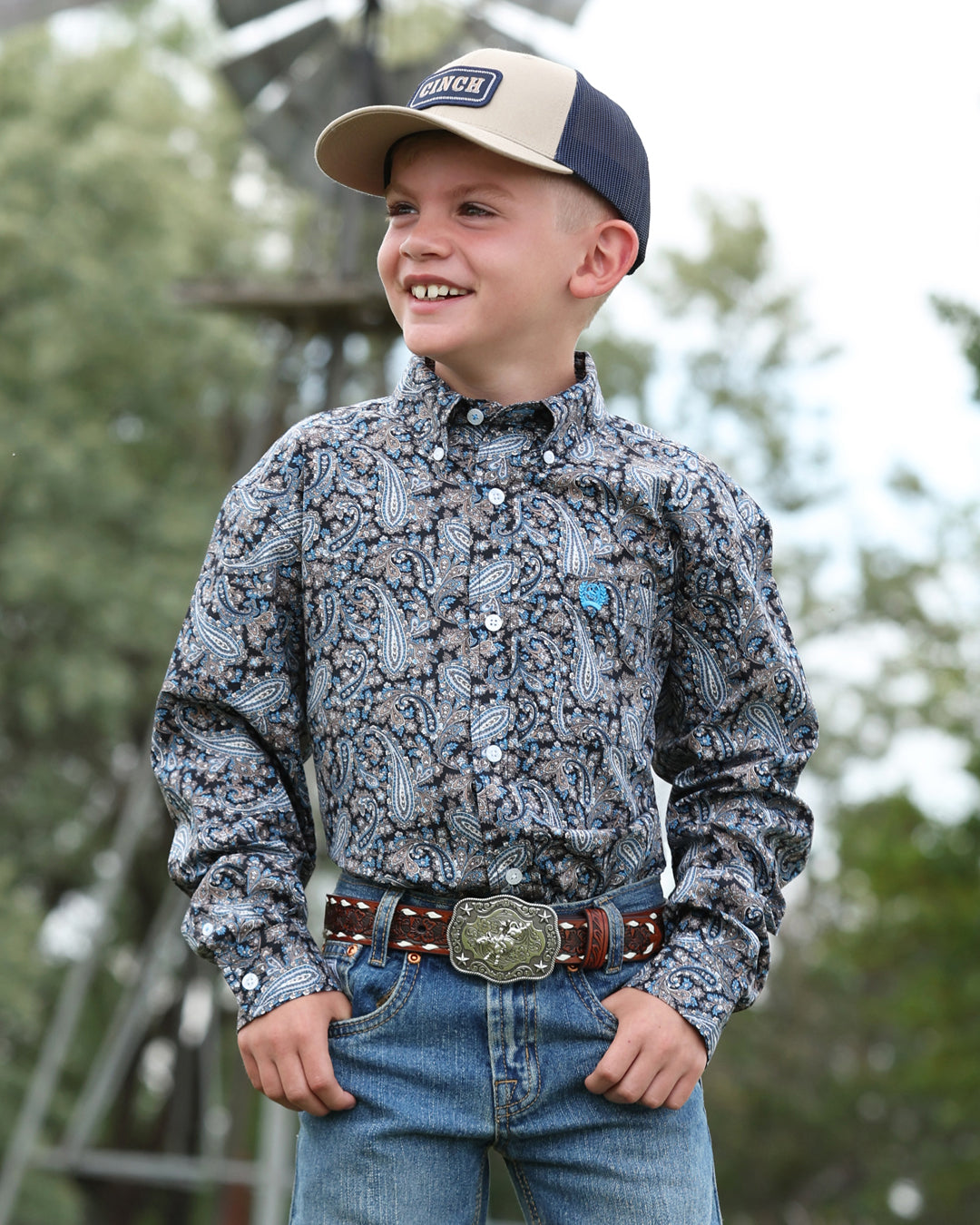 Boy's Button-Down Western Shirt