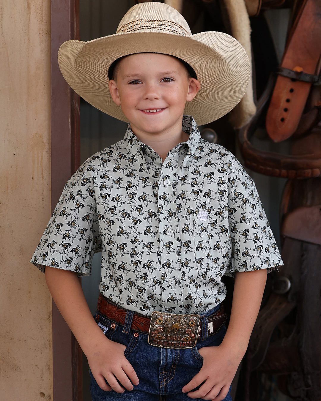 Boy's Button-Down Western Shirt