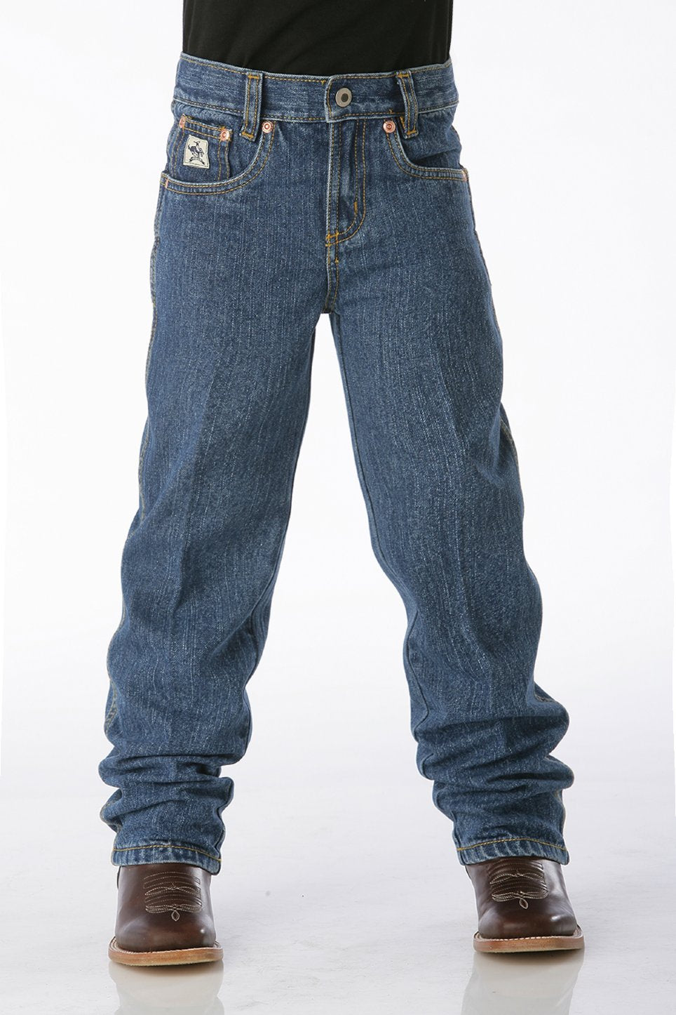BOYS WHITE LABEL RELAXED MID RISE  - DARK STONEWASH