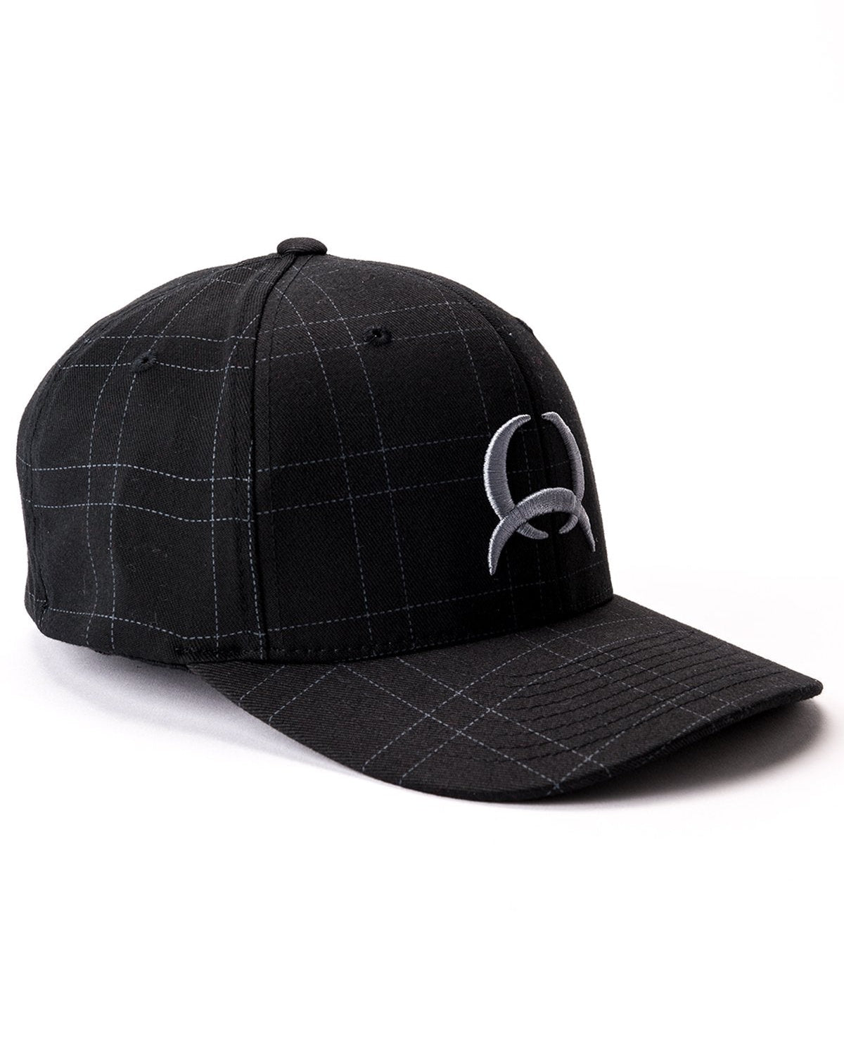 Men's Fitted Flexfit Lead Don't Follow Cap with Tech Logo - Black Plaid