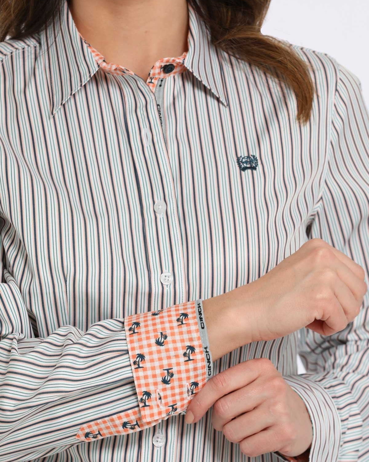 Women's TENCEL™ Stripe Button-Down - White