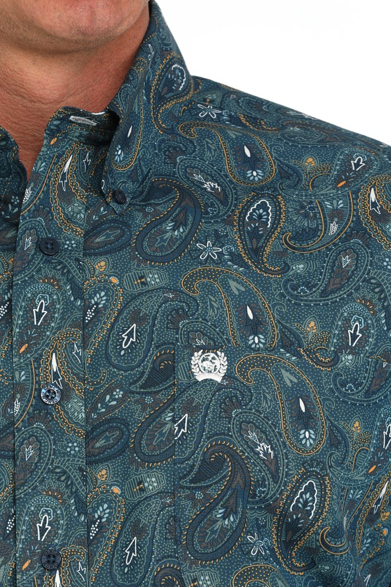 Men's Paisley Classic Fit Button-Down Western Shirt