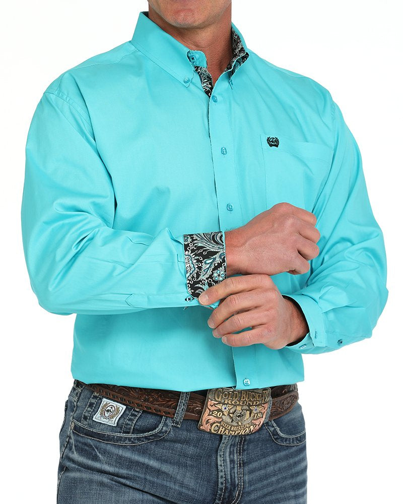 Men's Solid Classic Fit Button-Down Western Shirt