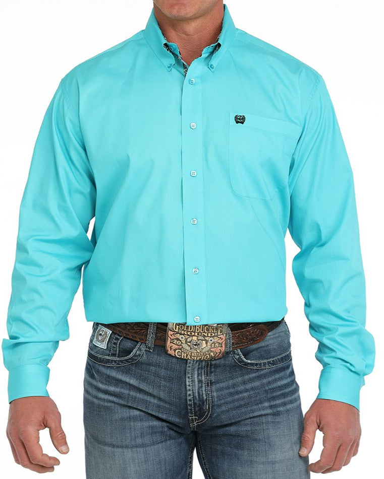 Men's Solid Classic Fit Button-Down Western Shirt