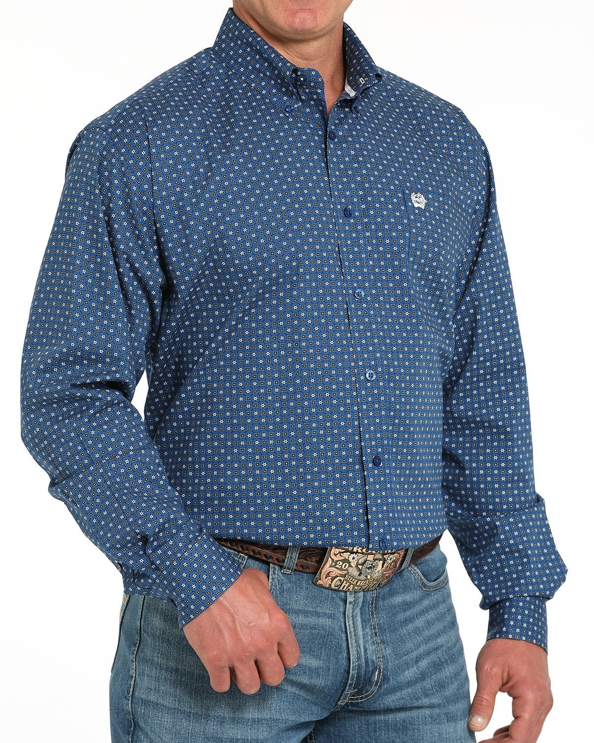 Men's Stretch Classic Fit Button-Down Western Shirt