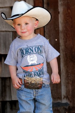 Toddler Born on the Farm Tee - Gray